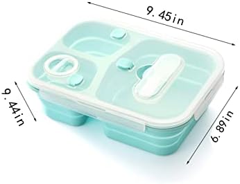 Кутии за ручек со склопување на бенто, со контејнер за складирање на силиконска храна со херметички вентил за капакот и вентил, БПА