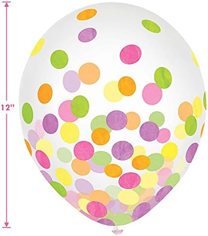 Балони Од Латекс Конфети-Јасни Украси Од Балони Со Конфети Од Неонски Точки, Големина Од 12 Инчи