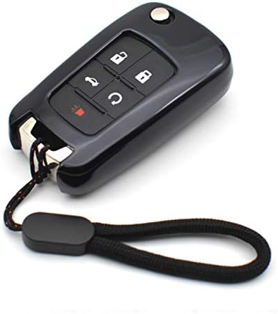 Компатибилен со Chevy Chevrolet Equinox Encore Camaro Cruze Malibu Impala Buick Regal Lacrosse GMC Terrain Black TPU Key Fob Cover Case Case