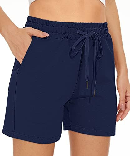 Tarseенски пот -шорцеви летни случајни удобни влечени атлетски шорцеви еластични памучни панталони со џебови со џебови