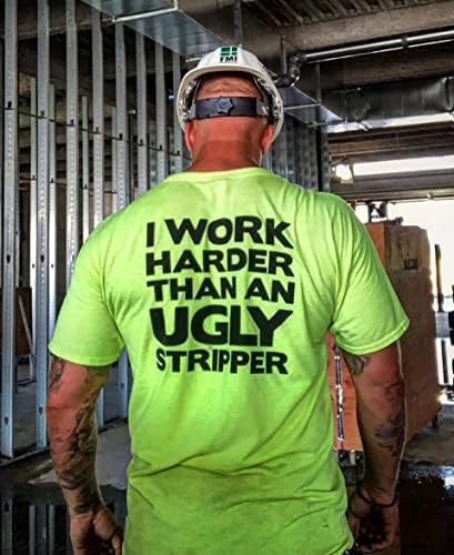 Работете понапорно од грда стриптизета - Здраво Вис Безбедност жолта смешна градежна работа кошула