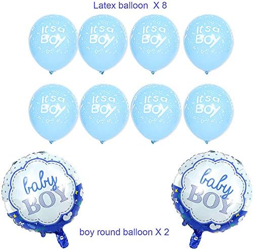 13 парчиња Украси За Туш За Бебиња За Момче, Тоа Е Балон За Момче, Тоа Е Балон Од Латекс Од Момче Поставете Големи Стапала