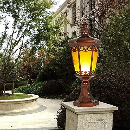 TQXDD гроздобер светла на отворено, надворешно водоотпорна ламба Пост LED LANTENTER глава со алуминиум и стакло за градина,