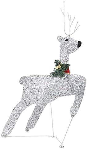 Tidyard ирваси и санки Божиќна декорација Пред-осветлена 100 LED диоди Светло ладно бело метал елени поставени за дома, канцеларија,