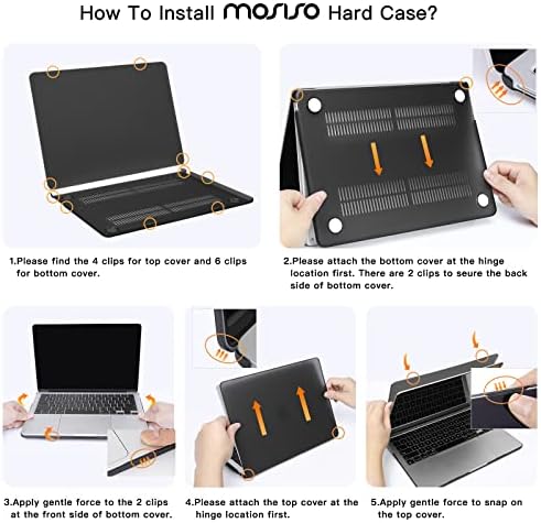 Mosiso компатибилен со MacBook Air 13,6 инчи случај 2022 Објавување A2681 M2, торба за ракав на Neoprene со мала и пластична тврда