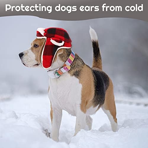 Кучиња капи со миленичиња со уви, топла прилагодлива капа за трапер за мали средни кучиња