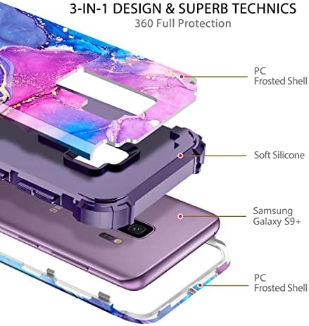 Хекодонк За Галакси С9+ Плус Случај, Тешка Заштита Отпорна На Удари Тврда Пластика+Силиконска Гумена Хибридна Заштитна Кутија За Samsung