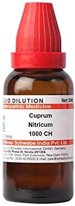 Д -р Вилмар Швабе Индија Cuprum азотна разредување 1000 CH шише од 30 ml разредување