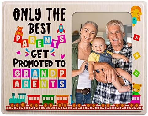 D4Dream баби и дедовци со слика од дрво сонограм фото -рамка за баби и дедовци, само најдобрите родители се промовираат на бабите и дедовците, рамката на бабите и дедовц