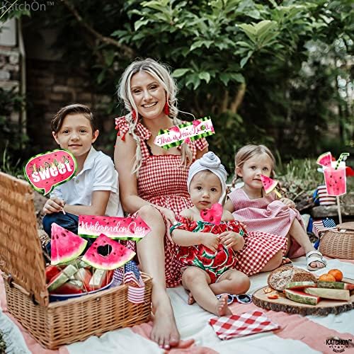 Katchon, еден во реквизити за фотографии од диња - пакет од 28, прописи за фотографии од лубеница, украси за лубеница | Една во украси за забава за диња за украси за роденд?