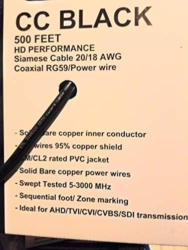 RG59 500ft Сијамски коаксијален кабел црн