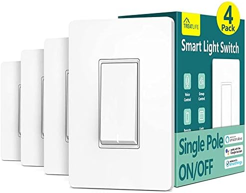 4 пакет Smart Dimmer Switch + 4 пакети пакети за прекинувачи за светло