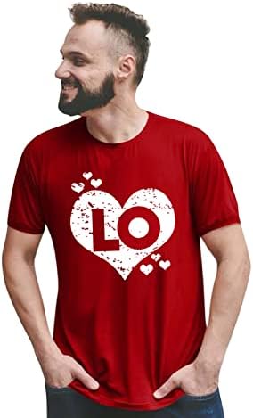 Кошула за појавување на Денот на в Valentубените за парови, маички со кратки ракави за срце, маички и маици со маж и жена
