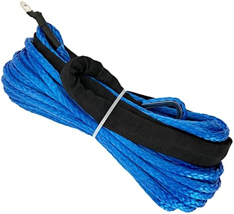 RxetyNVG Синтетички винач Линија Кабел 5/16 x 50ft 8500 bs синтетички винч јаже линиски кабелски јаже со црна заштита на ракавот