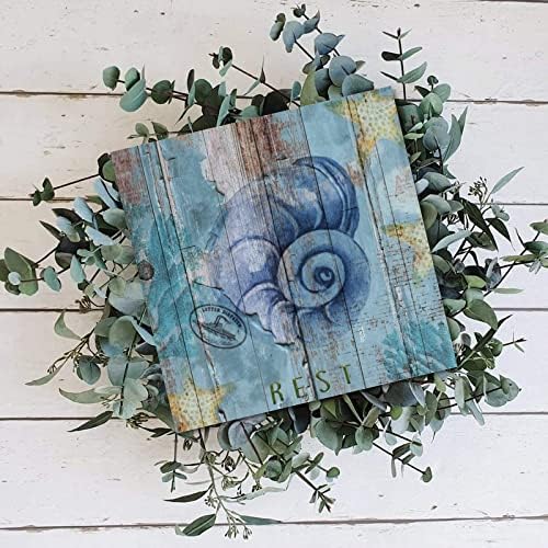 Evans1nism дрвен знак Наутички крајбрежен конч одмор дрвена плоча сина дрвена штица фарма куќа стил wallид декор океан парк наутички крајбрежен декоративен знак за виси ?