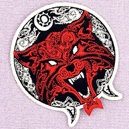 Племенски волк Којоти печ извезена апликација значка железо на шиење на амблем