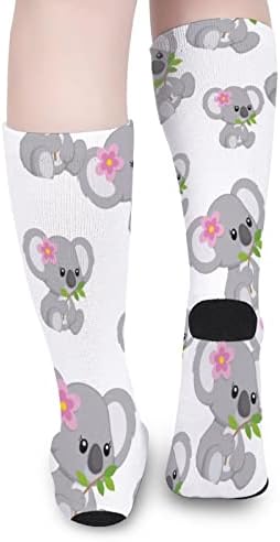 Симпатична Коала Печатени Боја Појавување Чорапи Атлетски Коленото Високи Чорапи За Жени Мажи