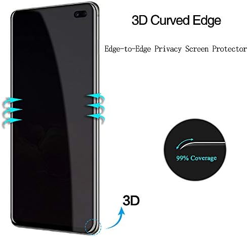 Surbuid Galaxy S10 Плус Заштитник На Екранот За Приватност, Калено Стакло [Не За Galaxy S10] [Не Поддржува Отклучување Отпечатоци] [Edge Лепак] Пријателски За 3d Заштитник На Екранот