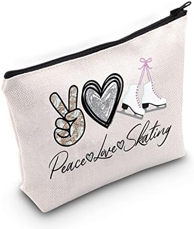 WZMPA Уметничко Лизгање Козметичка Торба За Шминка Уметничко Лизгање Инспириран Подарок Мир Љубов Лизгање Шминка Торбичка За