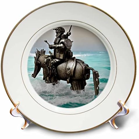 Смешен витез на 3drose - Фантастичен витез во оклоп на коњ во океанскиот подарок - плочи