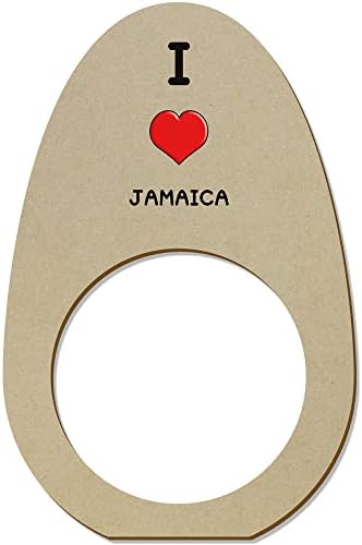 Азиеда 5 x 'ја сакам Јамајка' дрвени прстени/држачи на салфета