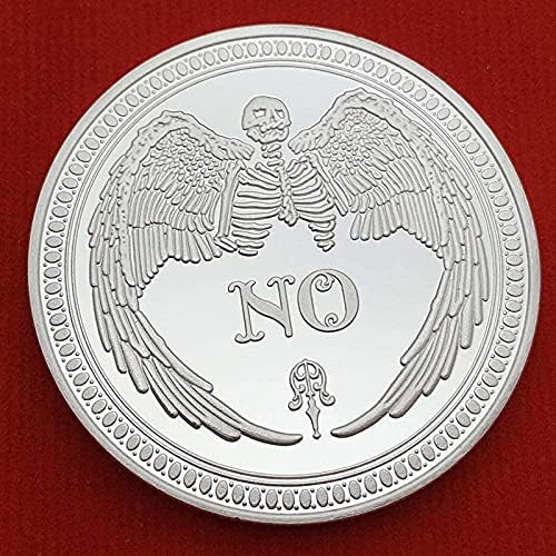 Американски Тродимензионален Релјеф ДА Сребрена Комеморативна Монета Сонцето Месечината Ангел Черепот Нема Одлука Монета Добро И Зло Монета