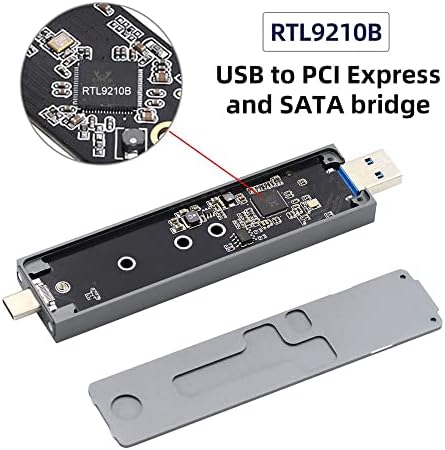 Cablecc Combo Type-C & USB3.0 до NVME M-Key M.2 NGFF SATA SSD PCBA Case 2280/2242/2230mm адаптер RTL9210B чипсет
