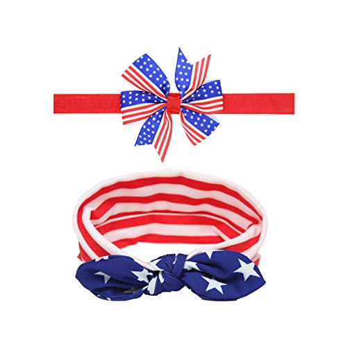 Американско Знаме Лента За Глава Турбан Бебе Коса Бенд Лак Денот На Независноста Bowknot JHN40