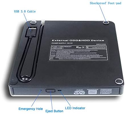 Пренослив USB 3.0 Надворешен Двд Оптички Диск, Скокачки Двослоен 8X DVD Dl Burner Цд-РОМ Плеер, За Sony Samsung Toshiba HP Dell Asus