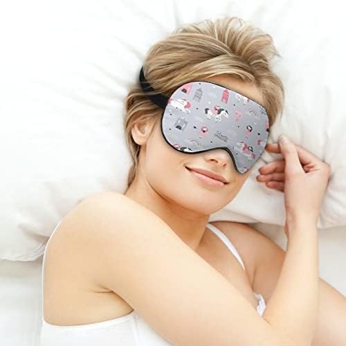Еднорог принцеза маска за спиење со прилагодлива лента меко око затемнување за затемнување за следење за патување