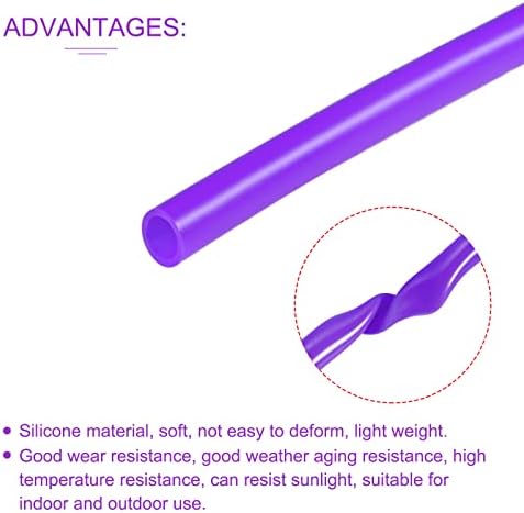 DMiotech 3/8 ID 1/2 од 6,6 Стапки Силиконска Цевка Виолетова Индустриска Силиконска Цевка за Пумпа За Воздух Во Вода
