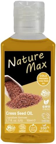 Природа Макс Крес Крес Есенцијални масла за масло органско природно неразредено чисто за коса и нега на кожата, ладно притиснато врвно
