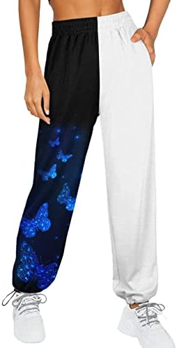 Grge beuu женски обични атлетски џемпери со џебно печатење салон со високи половини џогери дното панталони лабави спортски панталони
