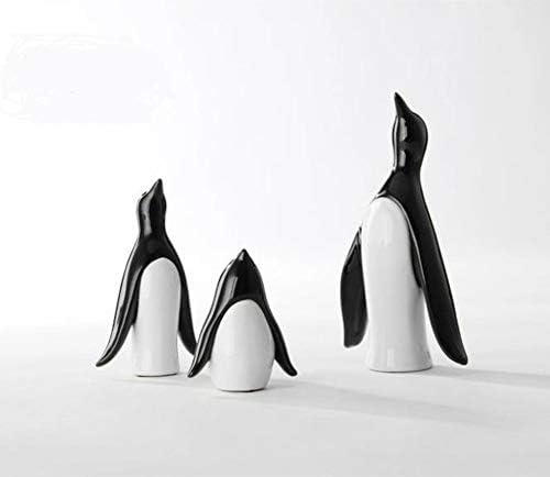 Статуи фигурини скулптури, порцелански керамички пингвин семејство фигура стилски сет рачно изработен занаетчиски занаетчиски антарктици