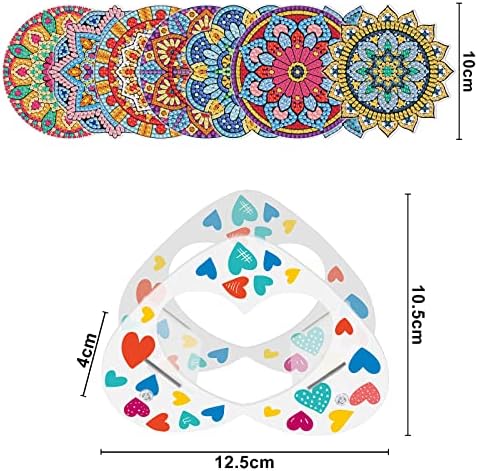 8 пакети комплети за уметност со дијаманти за DIY крајбрежје, DIY мандала крајбрежни крајбрежје Комплети за сликање дијаманти за сликање со дијаманти со држач за скла?