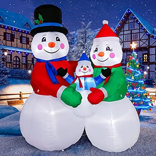 Torokom 6ft Божиќни надуени украси украси Снежен човек на отворено украси со вградени LED светла, разнесени дворни декорации