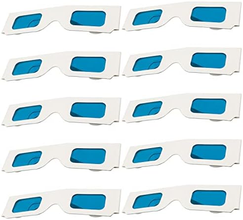 Отмро 20 парчиња Издржливи Очила Во 3д Стил 3д Очила ЗА ГЛЕДАЊЕ 3д Филмски Очила Сино-Сини 3Д Очила Карбонска Рамка Бела Смола Леќа