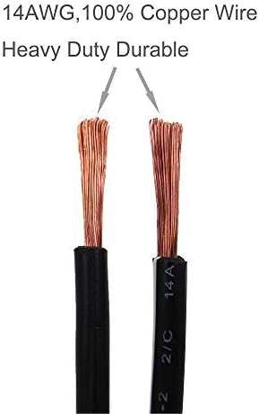 SCCKE 10FT / 3.05M 14 AWG Продолжениот кабел за очен терминал со прицврстувач на батеријата 12V / 24V клип за батерии за инвертер