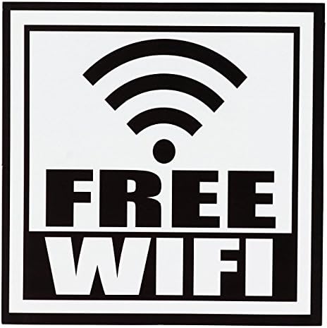 Налепници за WiFi Juvale-24-пакувања со WiFi знак за винил за WiFi Hotspot, бизнис, кафулиња, ресторани, самолепливи, црно-бели, 5 x5 инчи