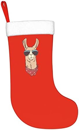 Yoigng симпатична лама Божиќна порибување Божиќни чорапи класичен празник за украсување камин виси чорап