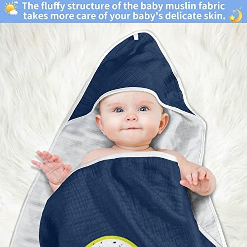 VVFELIXL Бебе качулка со пешкир за спиење Абсорбента Бебе крпи за бебиња Памук мека бања за новороденче, дете 35x35in сино
