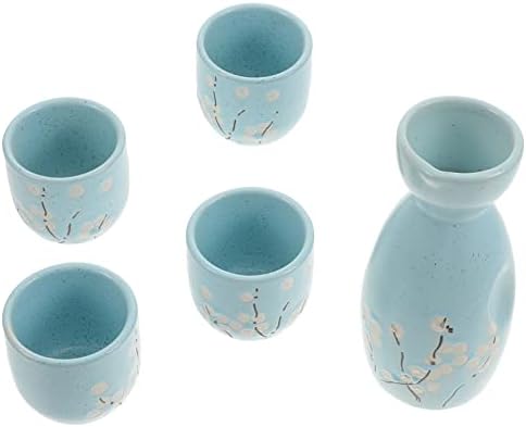 Очила за очила поставени суши сет 1 сет јапонски саке за чаша поставена цветна шема керамика за сервирање чаши поставени со шише со