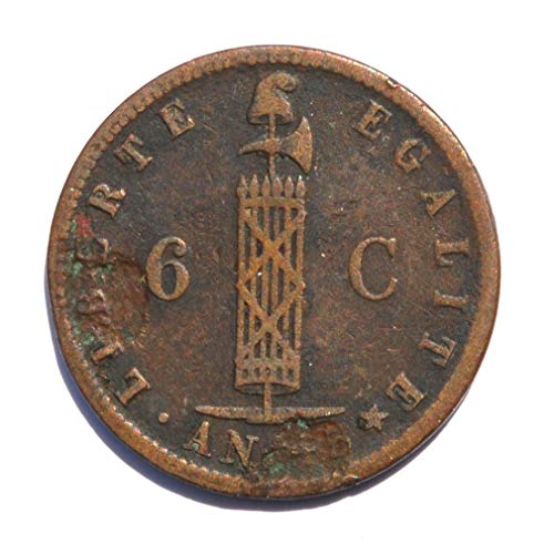 1846 ХТ Хаити 6 Сантиметри Монета Многу Парична Казна