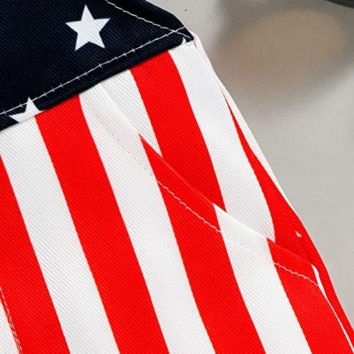 Адобајбирл дете бебе на 4 -ти јули Облека Девојче момче американско знаме Севкупно шорцеви суспендирани тексас скок со џеб