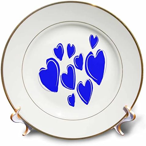 3drose симпатични срца рака нацртани задебелени сини романтични doodle - плочи