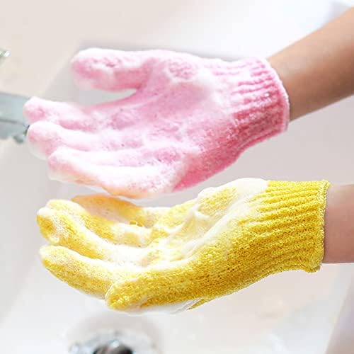 Uuyyeo 8 парови ексфолирачки бања нараквици туш ракавици нараквици со двојно еднострано миење на телото митови за тело за чистење на ракавици за масажа на туш