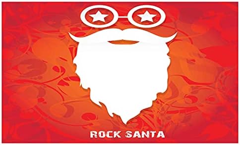 Амбесон Инди Керамички држач за четки за заби, рок Дедо Мраз Божиќна тема Силуета и тркалезни очила со starsвезди, декоративен разноврсен countertop за бања, 4,5 x 2,7, црвено п