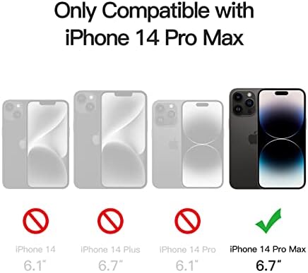 Џетех Магнетна Кутија за iPhone 14 Pro Max 6,7-Инчен Компатибилен Со MagSafe, Проѕирен Мат Назад Тенок Шок-Отпорен Телефонски Капак