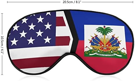 Знаме на Сад И Хаити Мека Маска За Очи Покријте Ефикасно Засенчување Удобност На Очите Маска за Спиење Со Еластичен Прилагодлив Ремен