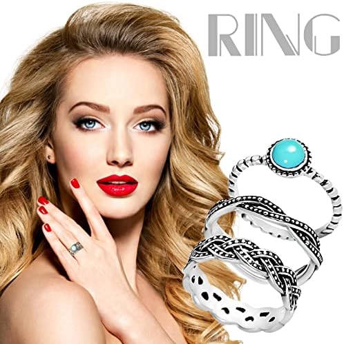 Тиркизни прстени за жени едноставни прстени со нож за одвојување дами прстени микро-украсени циркони јазол вечно бенд прстен за
